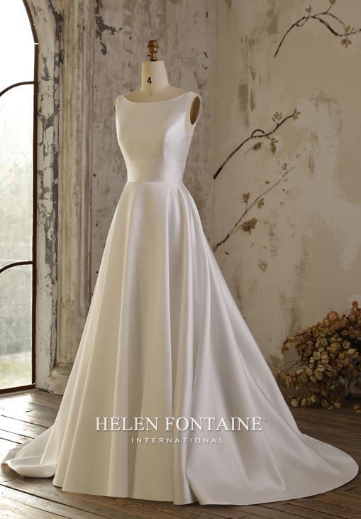 Robe de Mariee 2026 sans manches satin Philippe Apat