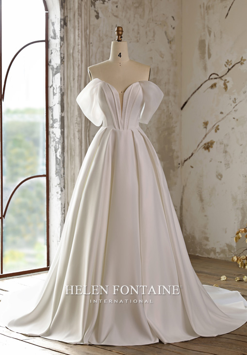 Robe de Mariee Organza 2026 Ivoire Poches