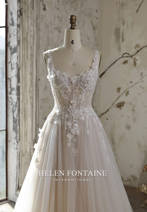 Robe de Mariee Fendue en Dentelles et Tulle 2026 Creation