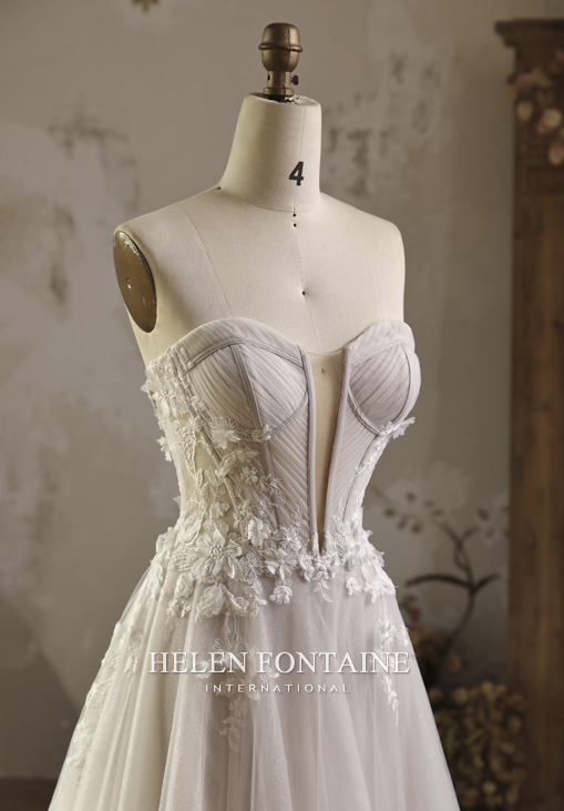 Robe de Mariee 2026 Fendues en Dentelles et Tulle Ivoire Nœud