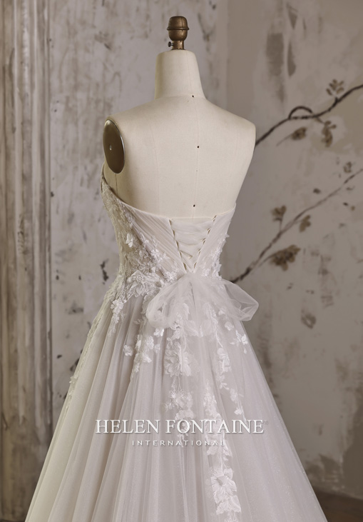 Robe de Mariee 2026 Corset Col en V Dentelles et Tulle Ivoire