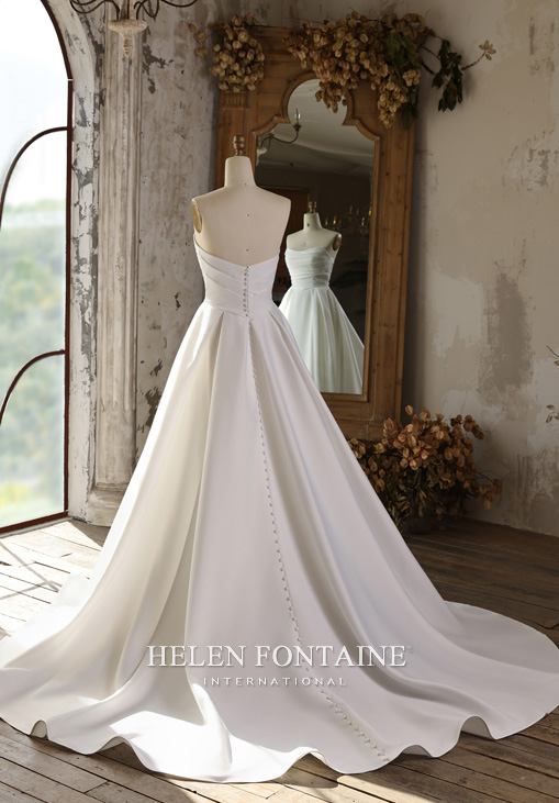 Robe de Mariee 2026 Bustier Plisse et Poches a Traine